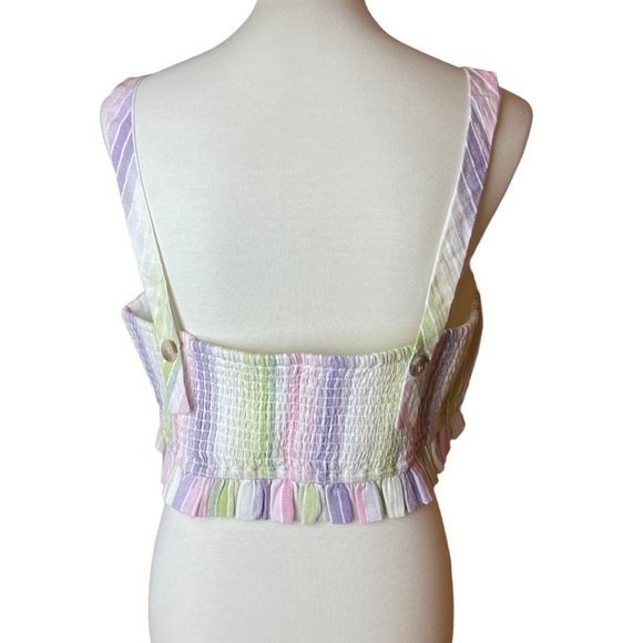 NWT Majorelle Everest Pastel Pink Purple Striped Cotton Cropped Tank - Size XL - Picture 4 of 14